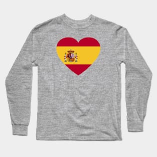 I Love Spain // Heart-Shaped Spanish Flag Long Sleeve T-Shirt